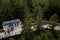 Tourists at The Treetop Walkway discovering the beauty of the Sumava National Park, Lipno nad Vltavou, South Bohemia, Czech