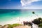 Tourists at Tulum beach, Mexico