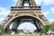 Tourists under Eiffel tower