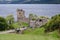 Tourists at Urquhart Castle by Loch Ness, Scotland