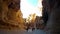 Tourists view the canyon ancient city of Petra in Jordan