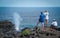 Tourists view the Nakalele Blowhole