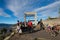 Tourists at viewpoint on Mount Penanjakan,The best views from Mount Bromo to the Sand Sea below