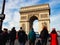 Tourists visit the Arc de Triomphe in Paris