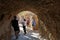 Tourists visit the city inside the mythical castle of Monemvasia