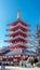 Tourists visit Gojunoto five story pagoda at Senso-ji temple