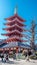 Tourists visit,Gojunoto five story pagoda at Senso-ji temple