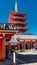 Tourists visit,Gojunoto five story pagoda at Senso-ji temple