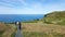 Tourists visit natural landscape formation in New Zealand