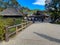 Tourists visit Oshino Hakkai, a small village in the Fuji Five Lake region