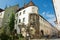 Tourists visit the remains of the East Tower of Porta Praetoria from Ancient Roman times in Regensbusg, Germany.