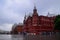 Tourists visited to Red Square in the rain , Moscow , Russia