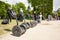 Tourists visiting the city with Segway.