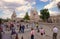 Tourists visiting Fisherman Bastion in vacation. Budapest city, Hungary