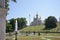 Tourists visiting the five-domed Church of courtier Saints Peter