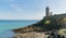 Tourists visiting the historic Petit Minou lighthouse on the Brittany coast