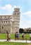 Tourists visiting the leaning tower of Pisa Italy - famous italian landmarks