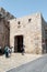 Tourists visiting and photographing the Zion Gate in the old city of Jerusalem, Israel