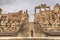 Tourists visiting the Rome ruins of Balbek in the interior of Lebanon, a Unesco Heritate Site.