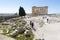 Tourists visiting the ruins of Parthenon