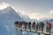 Tourists visiting skywalk above Grindelwald, Switzerland.