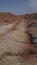 Tourists visiting the ZhangYe Rainbow Mountain, Danxia