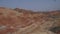 Tourists visiting the ZhangYe Rainbow Mountain, Danxia