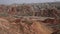 Tourists visiting the ZhangYe Rainbow Mountain, Danxia