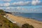 Tourists and visitors Branksome beach Poole Dorset England UK near to Bournemouth