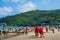 Tourists and visitors enjoying on the sand coast at Koh Larn beach near Pattaya