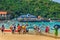 Tourists and visitors enjoying on the sand coast at Koh Larn beach near Pattaya