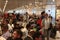 Tourists waiting delayed flight Istanbul, Ataturk Airport