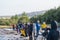 Tourists waiting to see geyser Strokkur erupt