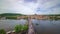 Tourists walk on charles bridge time lapse