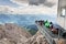 Tourists walk on Dachstein Sky Walk