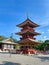 Tourists walking around the most famous Pagoda of Narita San temple