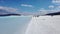 Tourists walking in the beach of Salda Lake, Burdur, Turkey