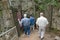 Tourists walking into cave at Cradle of Humankind, a World Heritage Site in Gauteng Province, South Africa, the site of 2.8