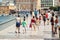 Tourists walking on the streets of Zadar, Croatia