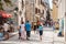 Tourists walking on the streets of Zadar, Croatia