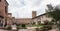 Tourists walking and take pictures in courtyard of Castelvecchio Museum