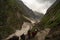 Tourists walking towards Panchatarni a popular pilgrimage and tourist destination near the Amarnath Glacier in Himalayas, Kashmir,