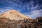 Tourists walking towards Pico del Teide volcano