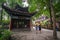 Tourists walking towards temple in Wenshu Monastery