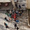 tourists walks in Diocletian palace in morning, seen from above