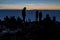 Tourists watch sunrise on Isla Incahuasi