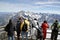 Tourists watching the Alps