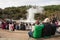 Tourists watching eruption of Lady Knox geyser