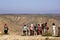 Tourists watching the far view of the Golan Heights