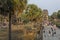 Tourists watching sunrise, Angkor Wat temple